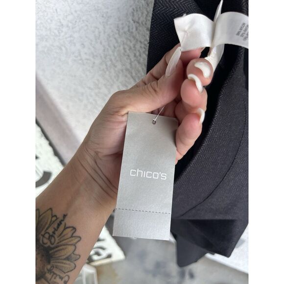 Chicos Chevron Stirrup Leggings - Size 0/ Small - Gray/Black - Picture 11 of 11